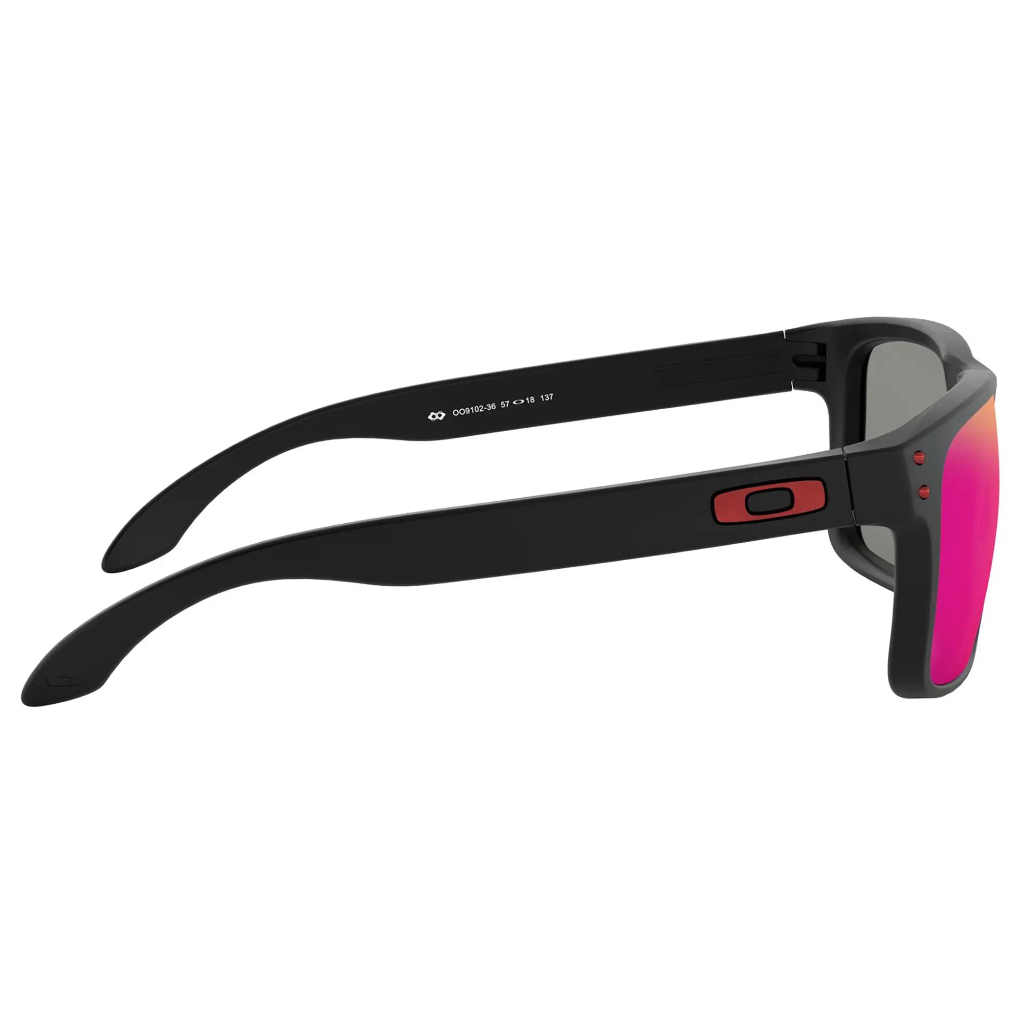 Oakley Holbrook Sunglasses Matt Black / Positive Red Iridium Lens - FREE UK Shipping, FREE 365 Day Returns | Moto Central