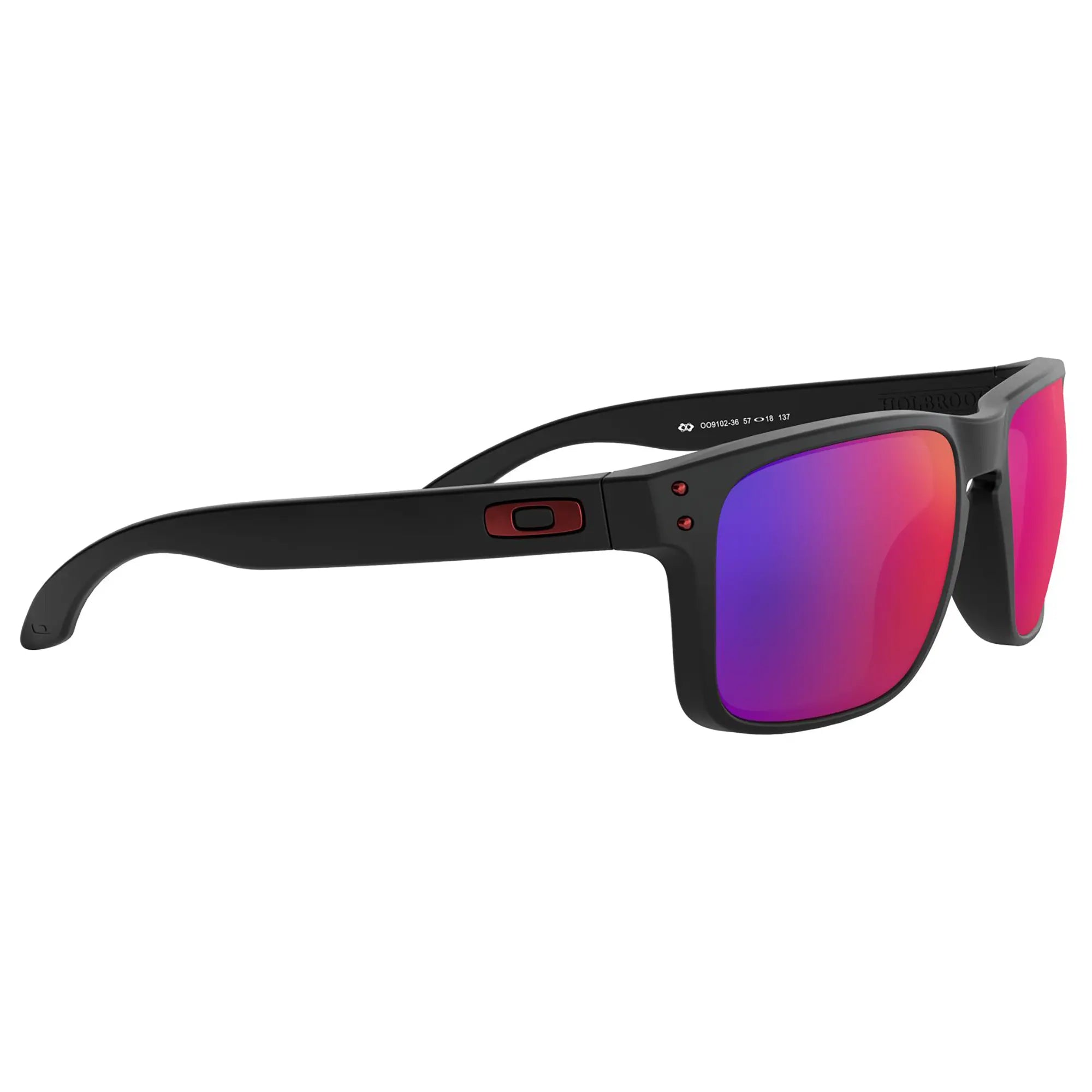 Oakley Holbrook Sunglasses Matt Black / Positive Red Iridium Lens - FREE UK Shipping, FREE 365 Day Returns | Moto Central