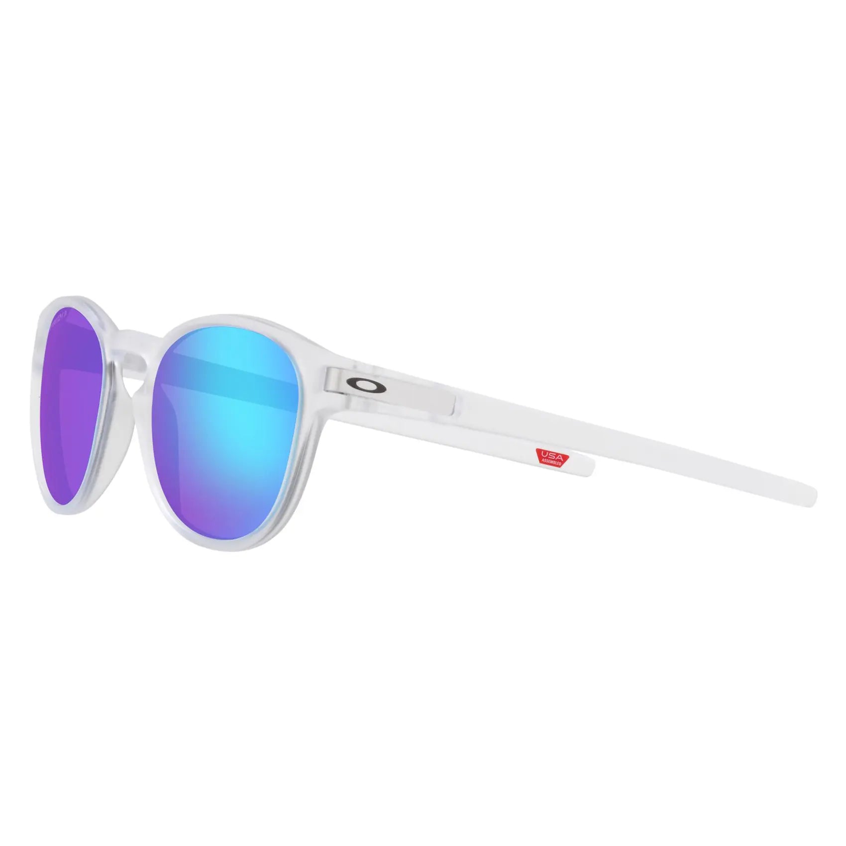 Oakley Latch Sunglasses Matt Clear / Prizm Sapphire Polarized - FREE UK Shipping, FREE 365 Day Returns | Moto Central