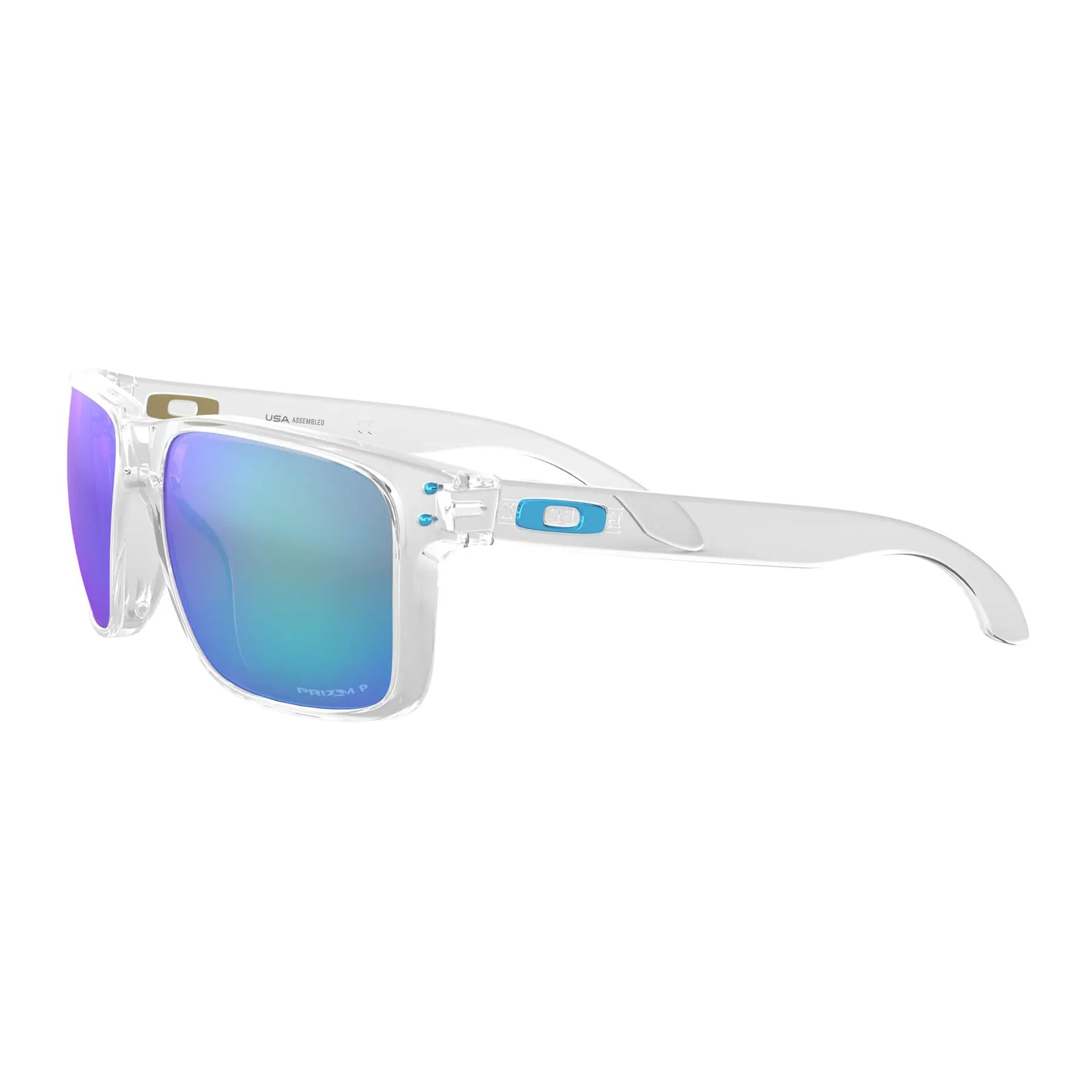 Oakley Holbrook XL Sunglasses Polished Clear / Prizm Sapphire Iridium Polar Lens - FREE UK Shipping, FREE 365 Day Returns | Moto Central