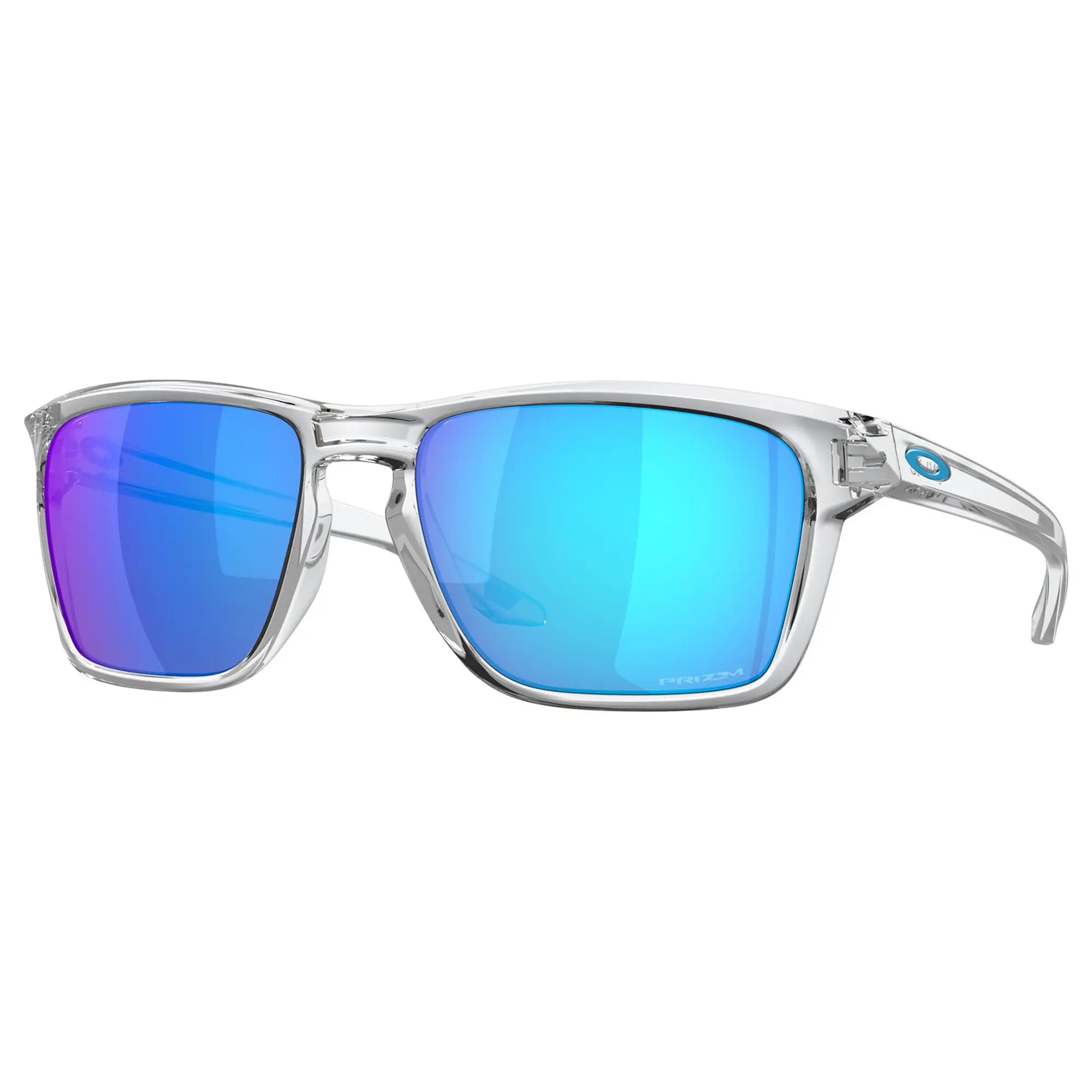Oakley Sylas Sunglasses Polished Clear / Prizm Sapphire Lens - FREE UK Shipping, FREE 365 Day Returns | Moto Central