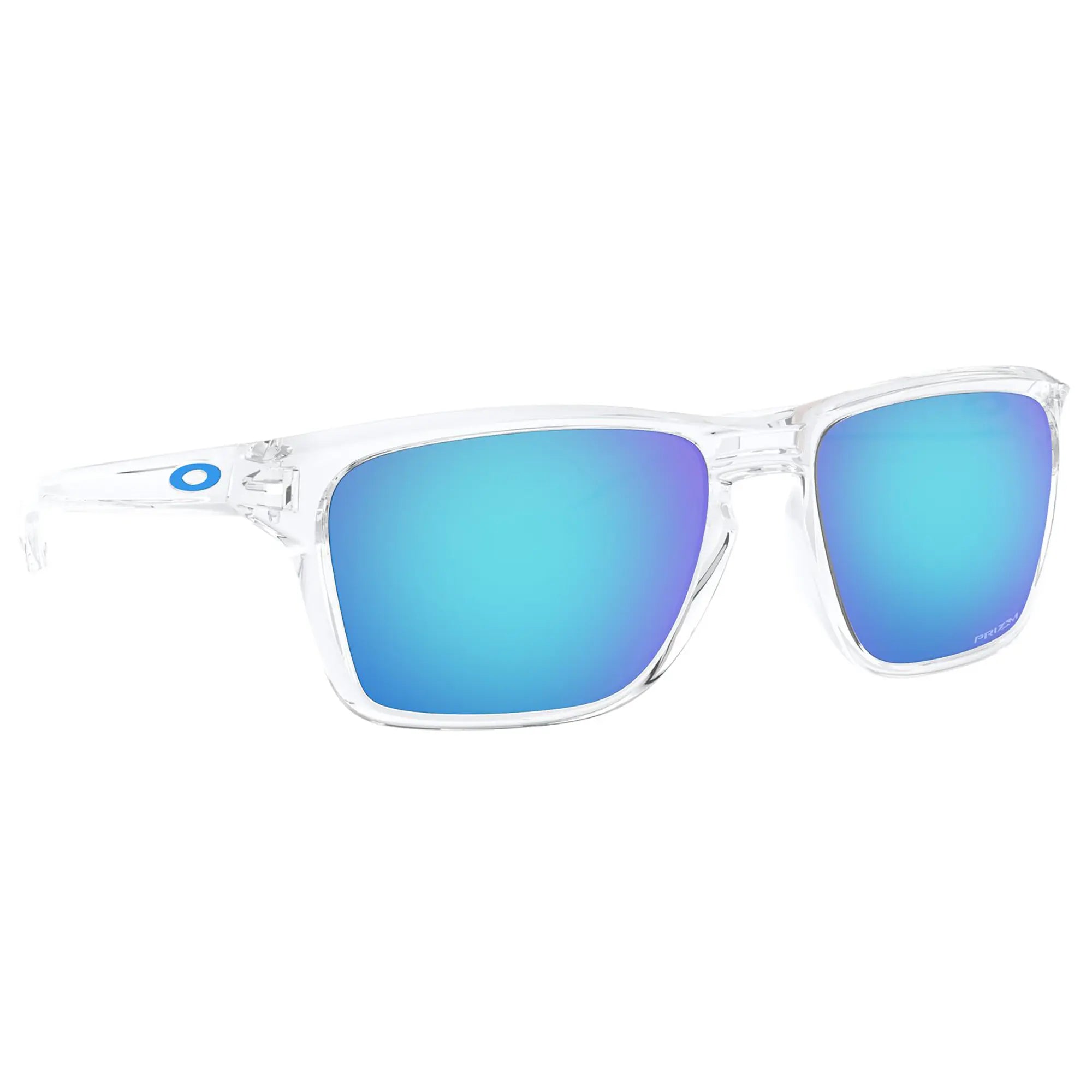 Oakley Sylas Sunglasses Polished Clear / Prizm Sapphire Lens - FREE UK Shipping, FREE 365 Day Returns | Moto Central