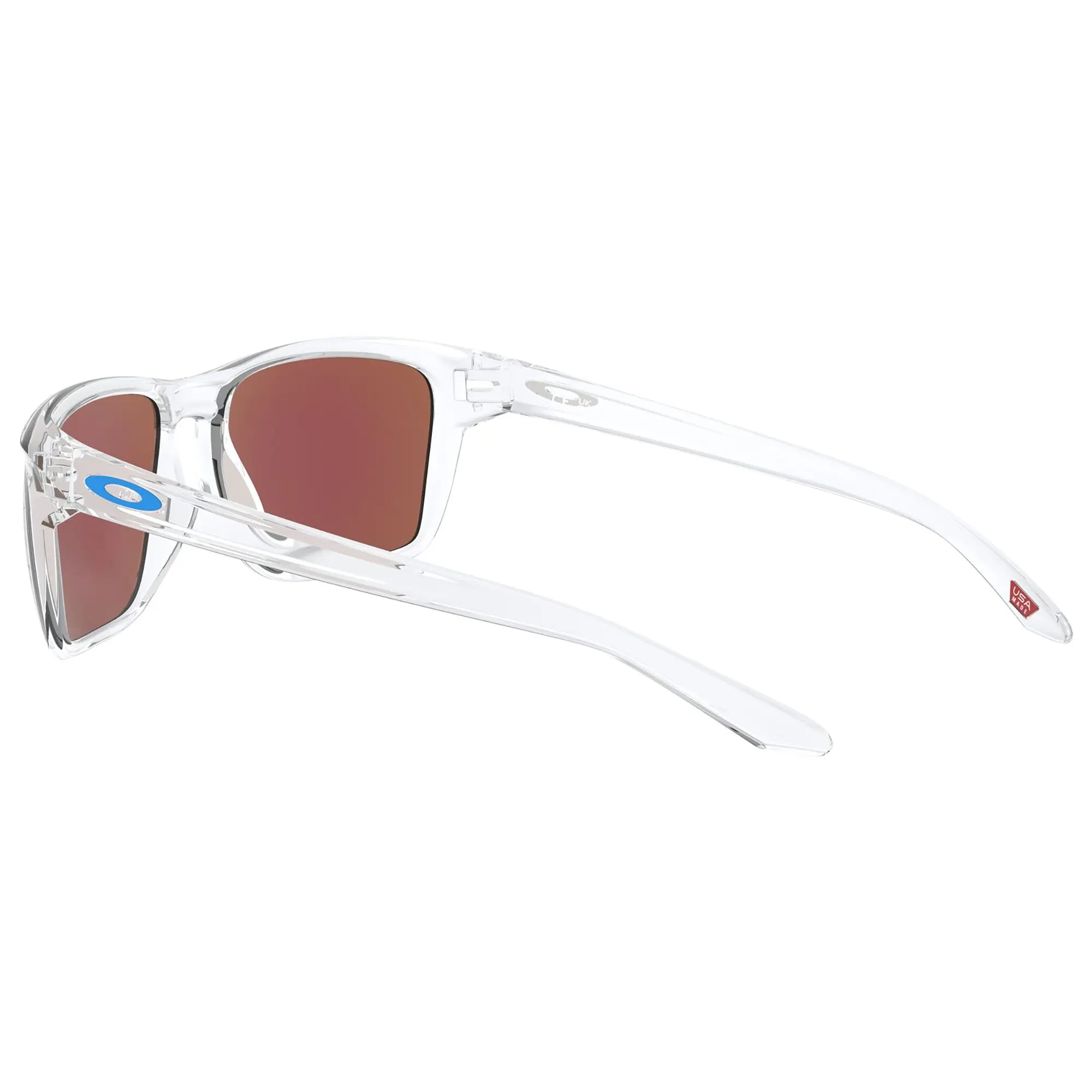 Oakley Sylas Sunglasses Polished Clear / Prizm Sapphire Lens - FREE UK Shipping, FREE 365 Day Returns | Moto Central