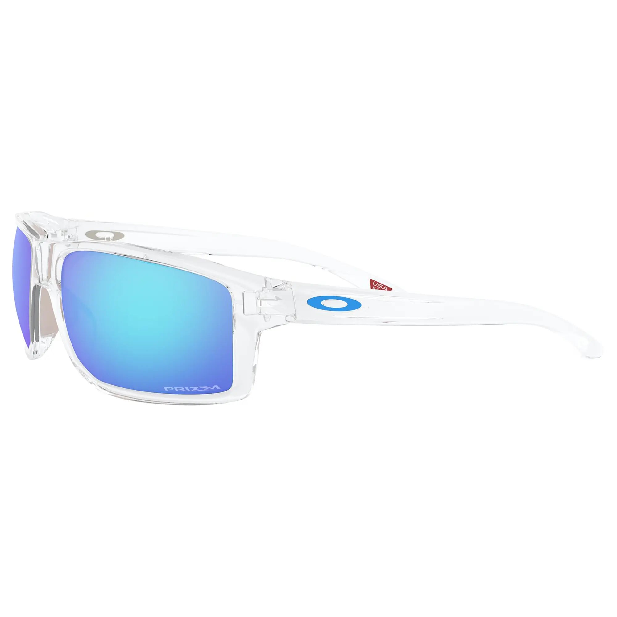 Oakley Gibston Sunglasses Polished Clear / Prizm Sapphire Lens - FREE UK Shipping, FREE 365 Day Returns | Moto Central