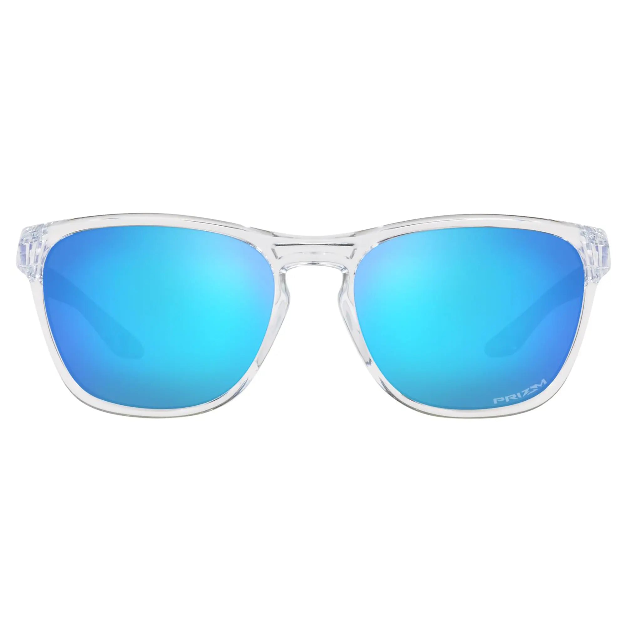 Oakley Manorburn Sunglasses Polished Clear / Prizm Sapphire Lens - FREE UK Shipping, FREE 365 Day Returns | Moto Central