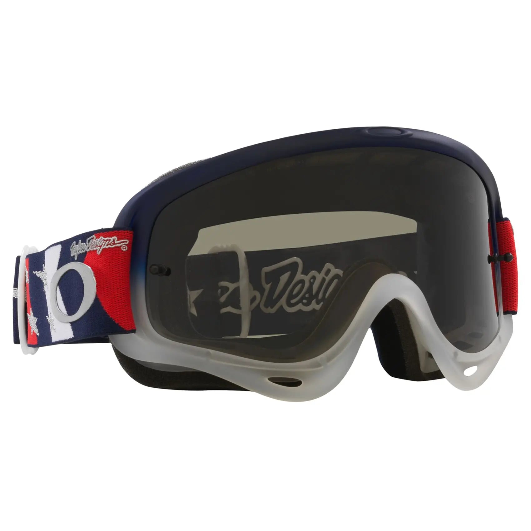 Oakley O Frame TLD MX Goggles Red / White / Blue Stars / Dark Grey - FREE UK Shipping, FREE 365 Day Returns | Moto Central
