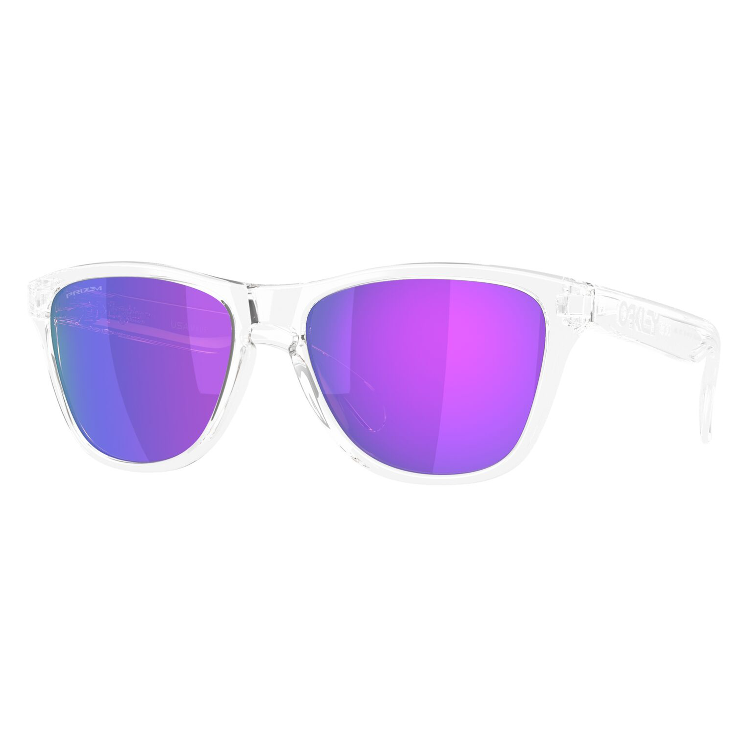Oakley Frogskins S Sunglasses Polished Clear / Prizm Violet - FREE UK Shipping, FREE 365 Day Returns | Moto Central