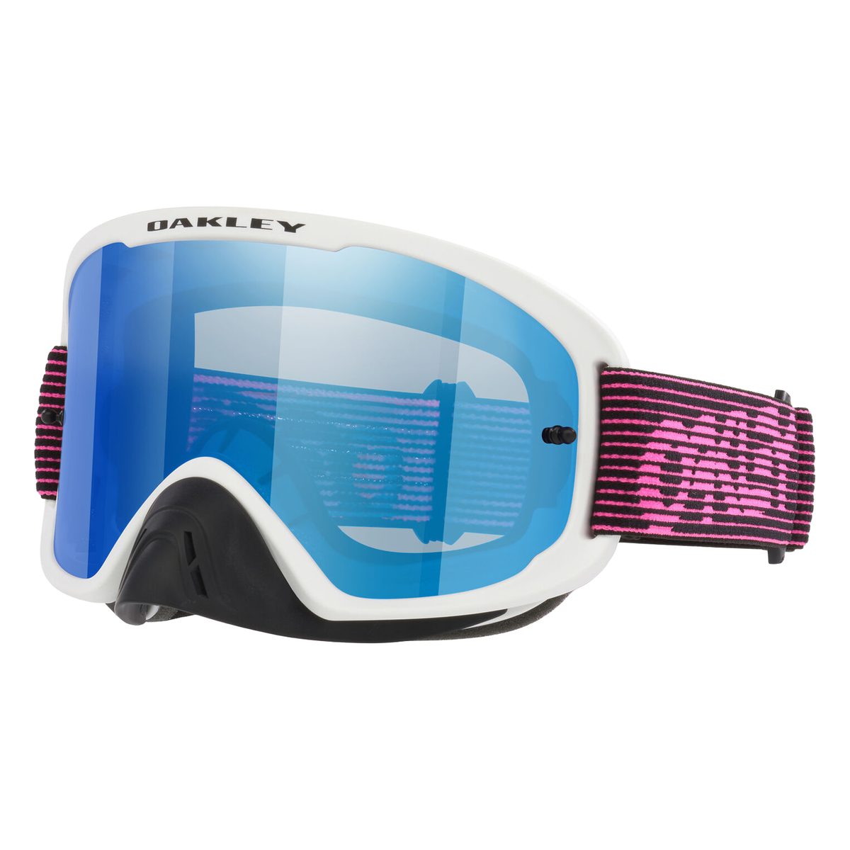 Oakley O Frame 2.0 Pro MX Goggles White / Pink Streaks / Black Ice Iridium - FREE UK Shipping, FREE 365 Day Returns | Moto Central