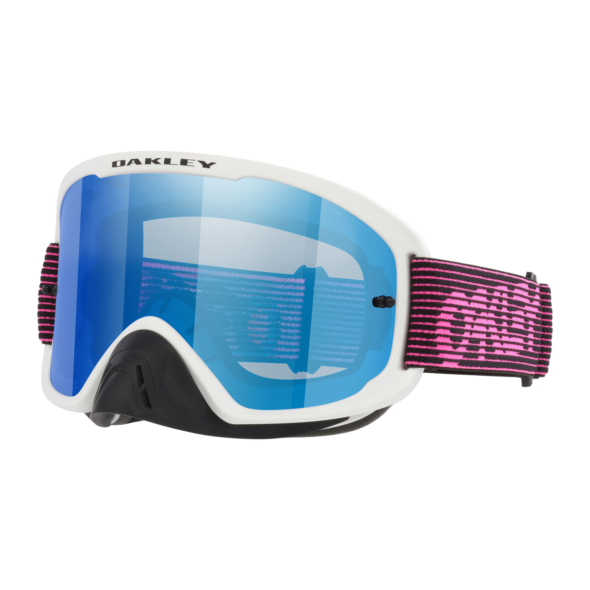Oakley O Frame 2.0 Pro MX Goggles White / Pink Streaks / Black Ice Iridium - FREE UK Shipping, FREE 365 Day Returns | Moto Central