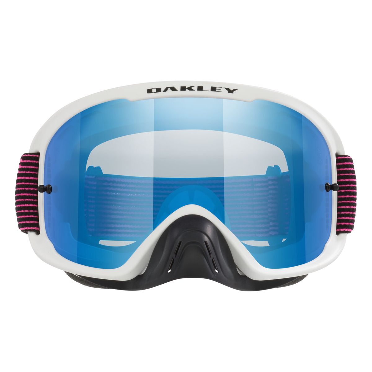 Oakley O Frame 2.0 Pro MX Goggles White / Pink Streaks / Black Ice Iridium - FREE UK Shipping, FREE 365 Day Returns | Moto Central