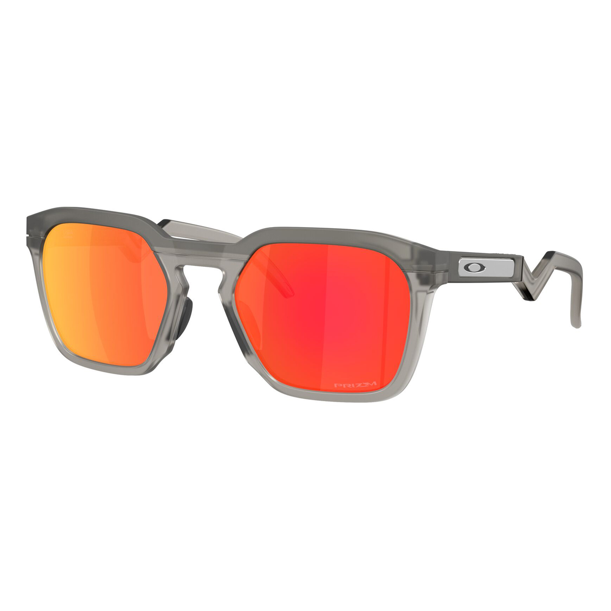Oakley HSTN SQ Sunglasses Matt Grey Smoke / Prizm Ruby Lens - FREE UK Shipping, FREE 365 Day Returns | Moto Central