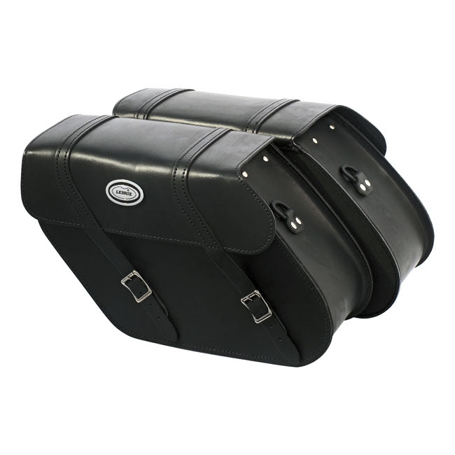 Ledrie Reinforced Rigid Leather Saddlebag Set