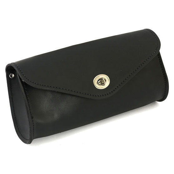 Ledrie Leather Front Bag Black - product view