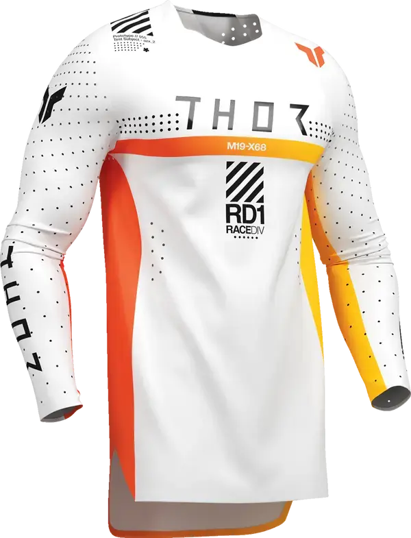 Thor Sportmode Synth Jersey White - FREE UK Shipping, FREE 365 Day Returns | Moto Central