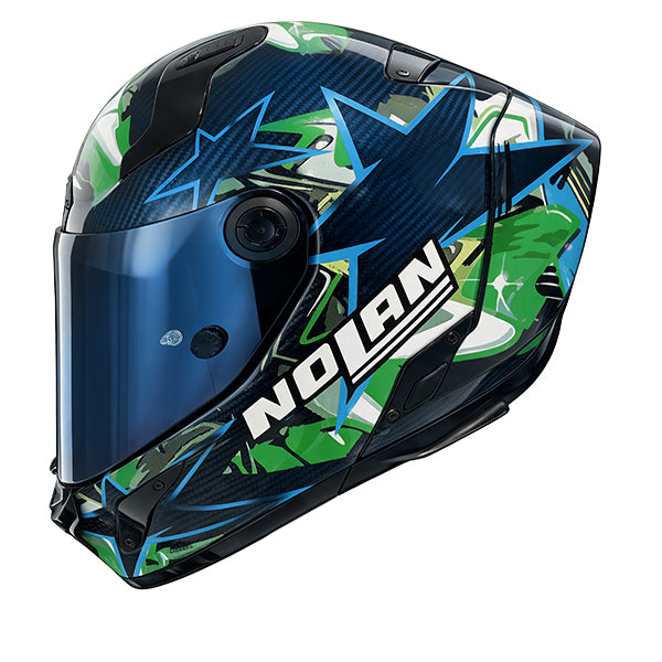 Nolan X-804 RS Chicane Liquid blue / Multicolored green FREE UK Delivery, FREE 365 Day Returns | Moto Central