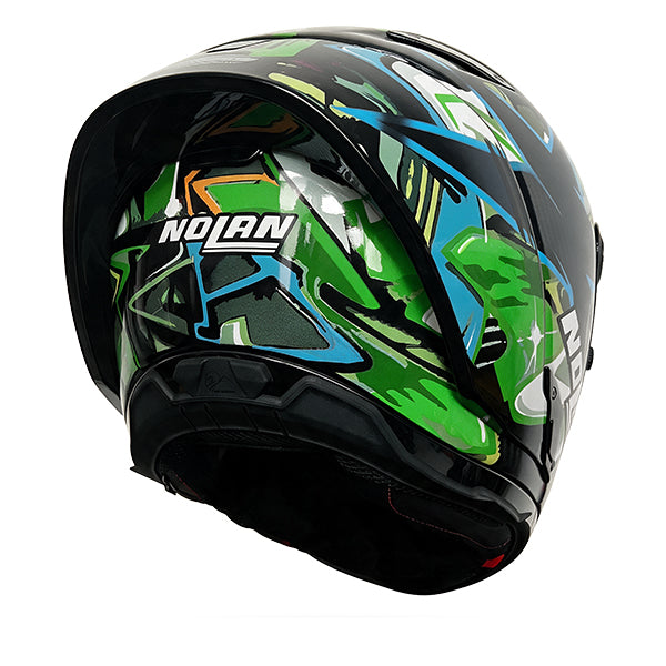 Nolan X-804 RS Chicane Liquid blue / Multicolored green FREE UK Delivery, FREE 365 Day Returns | Moto Central