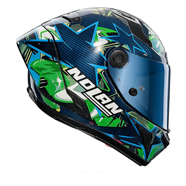 Nolan X-804 RS Chicane Liquid blue / Multicolored green FREE UK Delivery, FREE 365 Day Returns | Moto Central