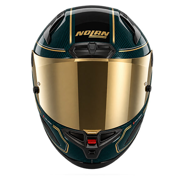 Nolan X-804 ST Ultra Carbon Asso Green Liquid / Gold FREE UK Delivery, FREE 365 Day Returns | Moto Central