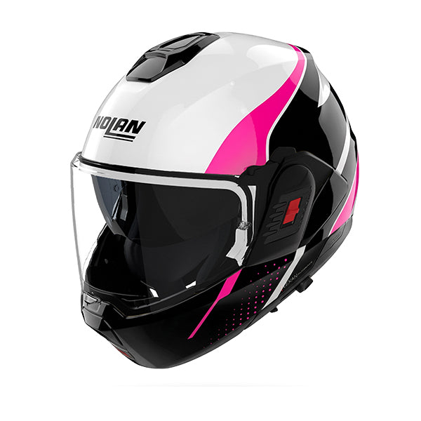 Nolan N120-1 Fluente White / Black / Fuchsia FREE UK Delivery, FREE 365 Day Returns | Moto Central
