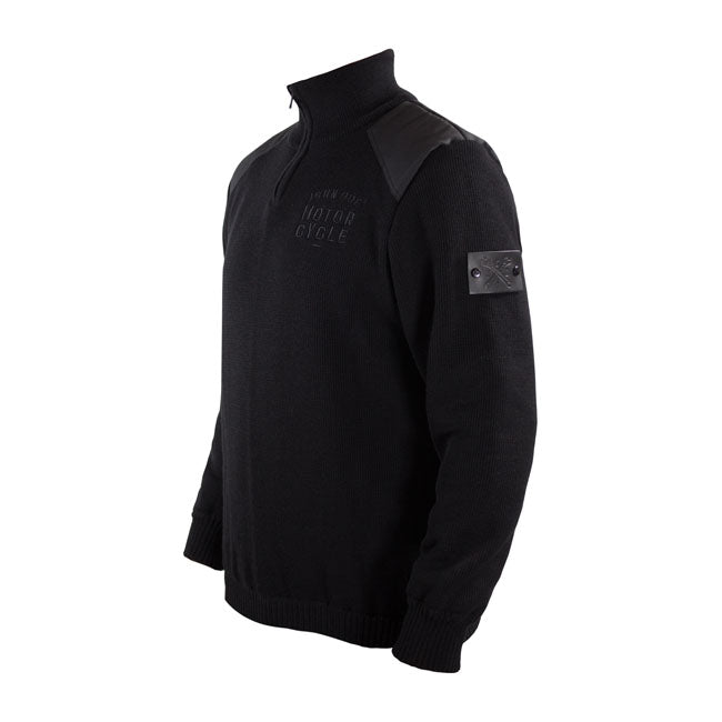 John Doe Knit Zip Pullover Small Logo Black