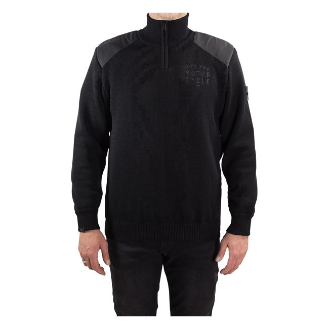 John Doe Knit Zip Pullover Small Logo Black