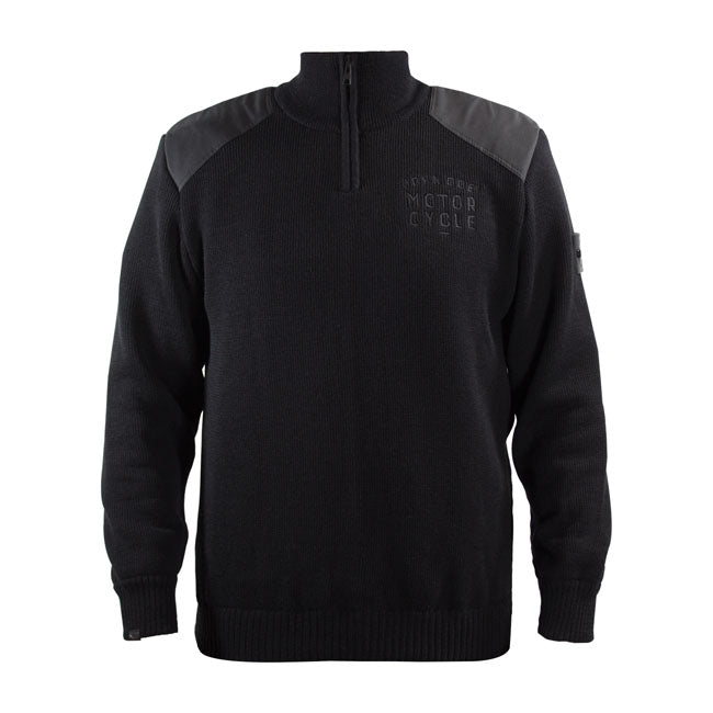 John Doe Knit Zip Pullover Small Logo Black