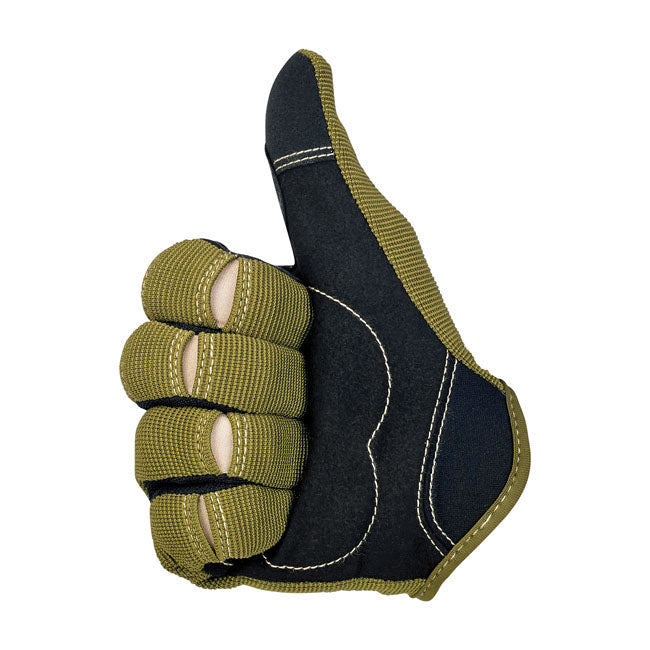 Biltwell Moto Gloves Olive / Black / Tan