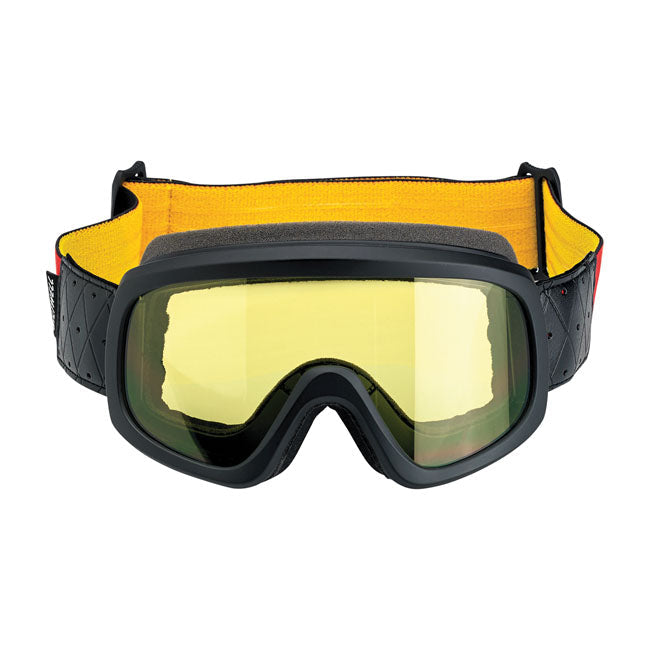 Biltwell Overland 2.0 Tri-Stripe Goggles Black Red / Yellow / Orange