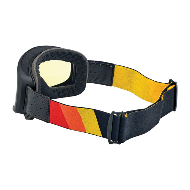 Biltwell Overland 2.0 Tri-Stripe Goggles Black Red / Yellow / Orange