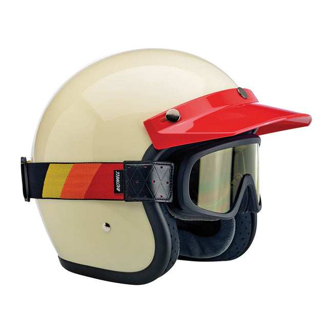 Biltwell Overland 2.0 Tri-Stripe Goggles Black Red / Yellow / Orange
