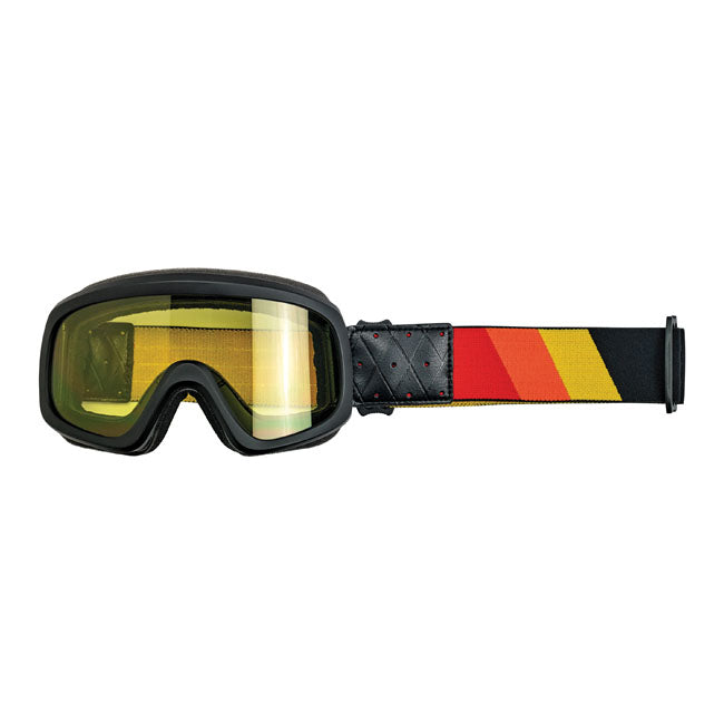 Biltwell Overland 2.0 Tri-Stripe Goggles Black Red / Yellow / Orange