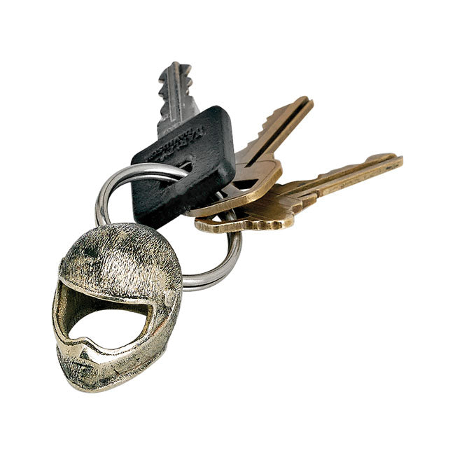 Biltwell Key Fob Lane Splitter Helmet Cast White Brass Key Ring