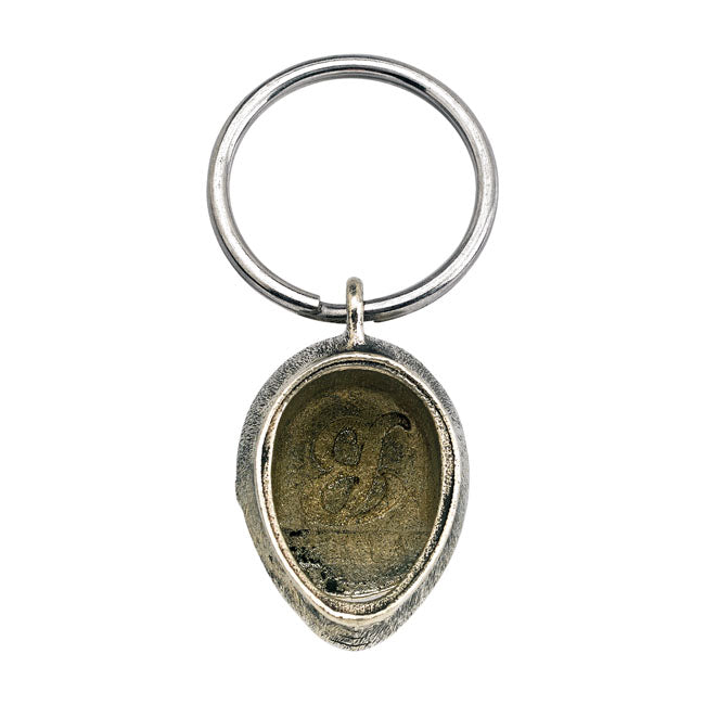 Biltwell Key Fob Lane Splitter Helmet Cast White Brass Key Ring