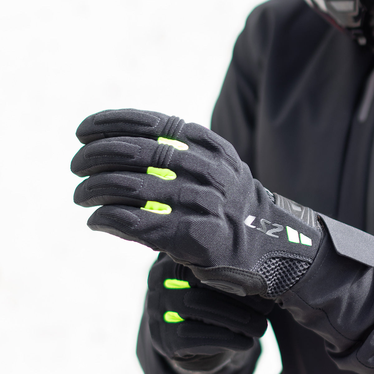 LS2 Dart 3 Textile Gloves Black / Hi-Viz Yellow FREE UK Delivery, FREE 365 Day Returns | Moto Central
