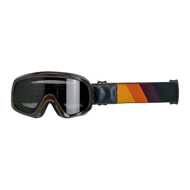 Biltwell Overland 2.0 Tri-Stripe Goggles Brown Gold / Rust / Brown