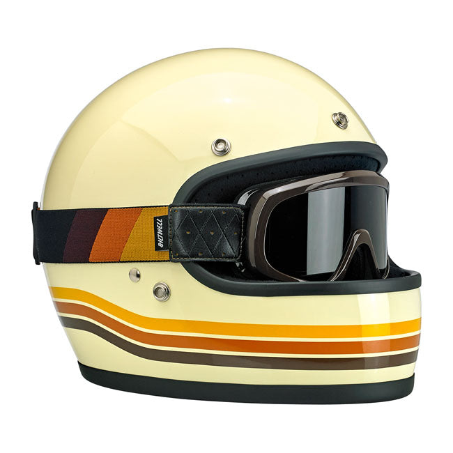 Biltwell Overland 2.0 Tri-Stripe Goggles Brown Gold / Rust / Brown