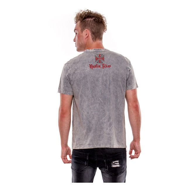 West Coast Choppers Chief T-Shirt Grey - FREE UK Shipping, FREE 365 Day Returns | Moto Central