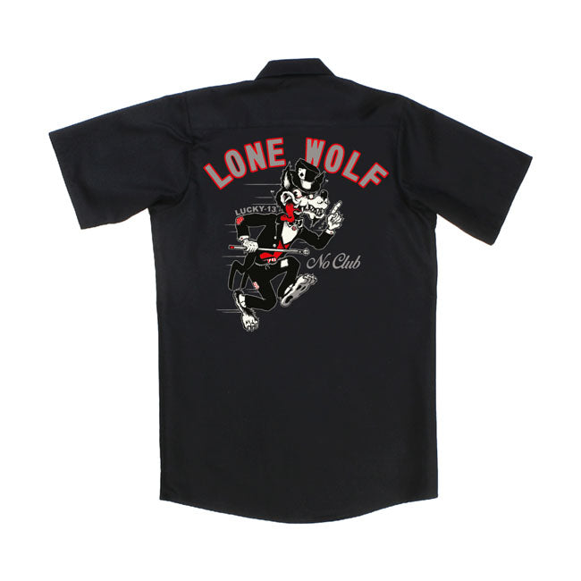 Lucky 13 Noclub Lone Wolf Workshirt Black