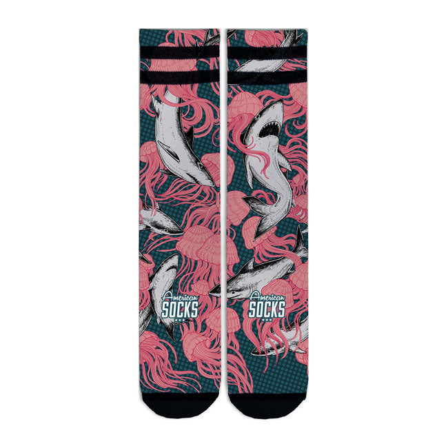 American Socks Signature Shark Attack Socks Double Black Striped