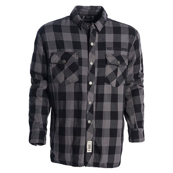 West Coast Choppers Dominator Riding Flannel Shirt Grey / Black CE Approved - primary product view