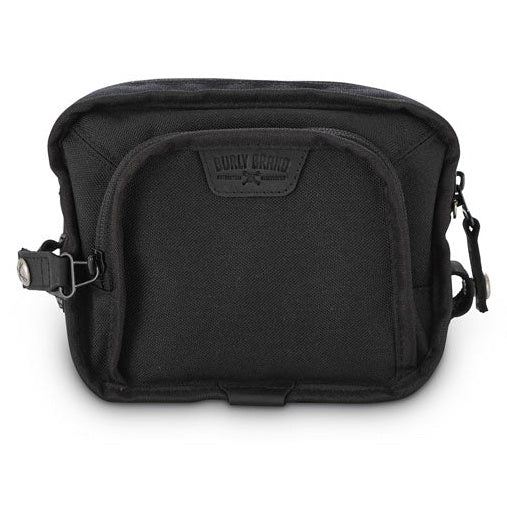 Burly Voyager black Cordura handlebar bag – front view