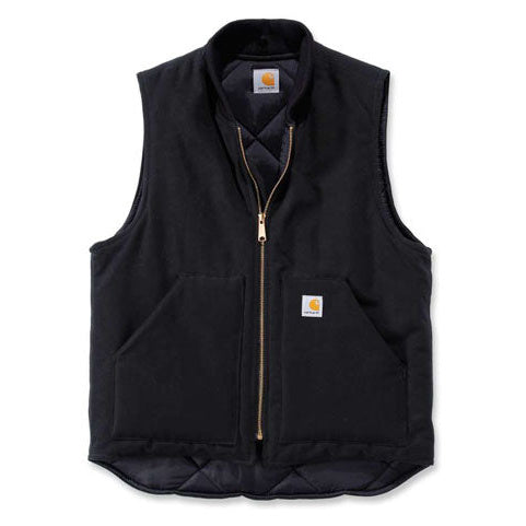 Carhartt Duck Arctic Quilt Lined Vest Black, front product view