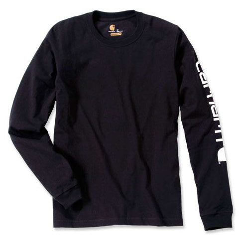 Carhartt Sleeve Logo Long Sleeves T-Shirt Black – front view