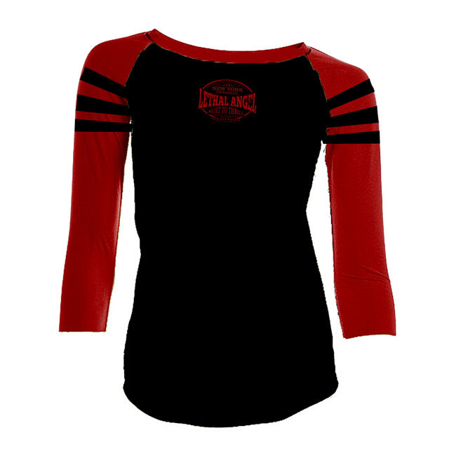 Lethal Threat Built To Thrill Raglan Sleeves Ladies Shirt Black / Red