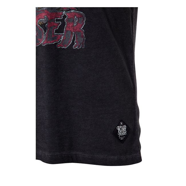 King Kerosin Oil Washed T-Shirt Rockabilly Greaser Black