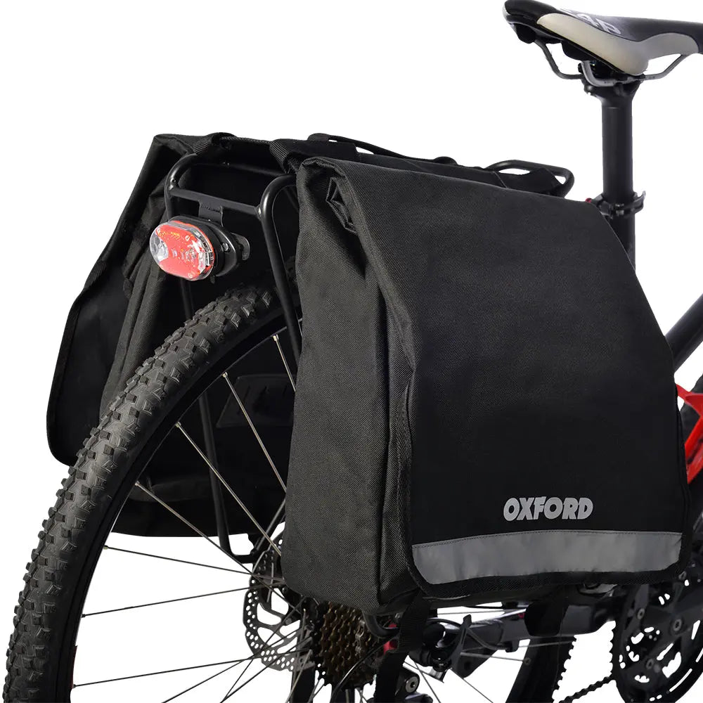 Oxford C20 Double Pannier Bag Black - FREE UK Shipping, FREE 365 Day Returns | Moto Central
