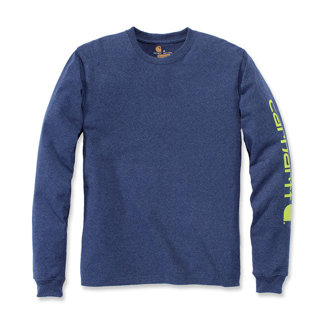 Carhartt Sleeve Logo Long Sleeves T-Shirt Dark Cobalt Blue Heather