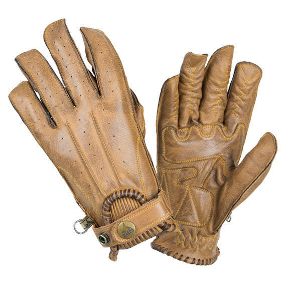 ByCity Second Skin beige leather motorcycle gloves - palm and backhand views