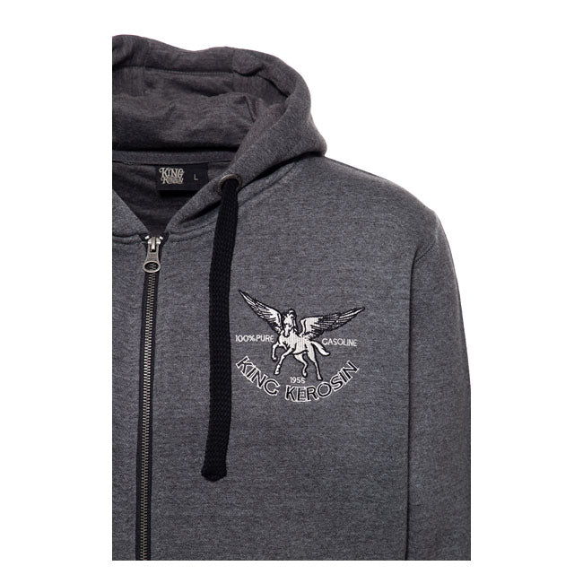 King Kerosin Pegasus Zip Hoodie Steel Grey