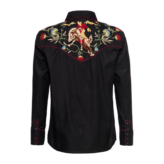 King Kerosin Rodeo Flowers Shirt Black